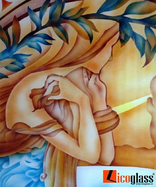 Mẫu tranh kính người trừu tượng